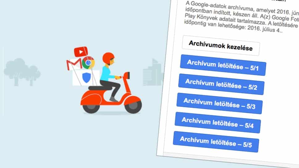 Címjegyzék, levelezés és fotók mentése Google fiókból a gépünkre